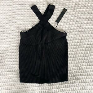 House of Harlow Black Ribbed tank Top size medium NWT